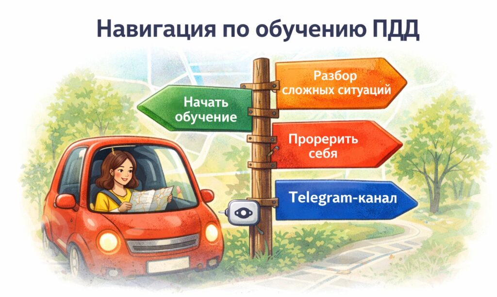 Карта обучения ПДД онлайн по темам