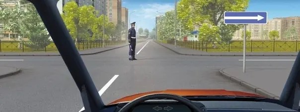 Билет 28: движение при сигнале регулировщика